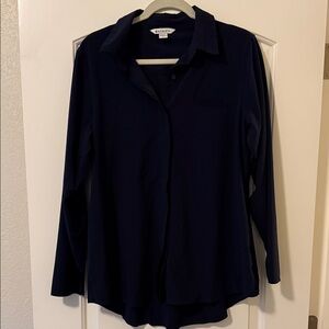 Athleta Dark Blue Button-Down Shirt